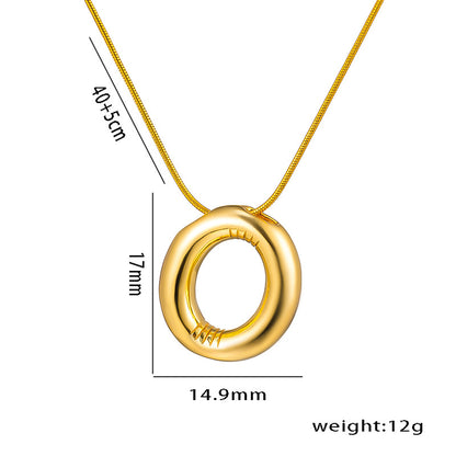 Titanium Steel Simple Style Letter Plating Pendant Necklace