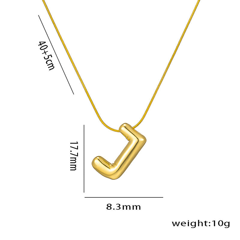 Titanium Steel Simple Style Letter Plating Pendant Necklace