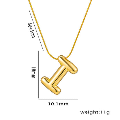 Titanium Steel Vintage Style Letter Plating Pendant Necklace