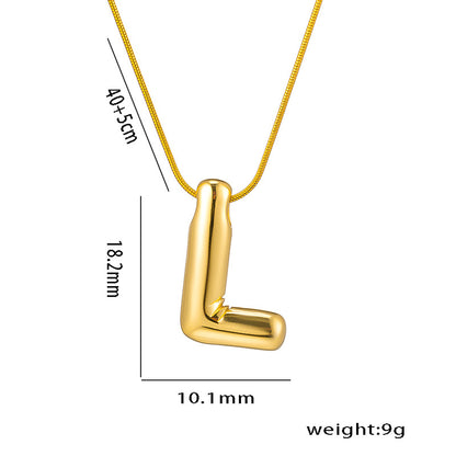 Titanium Steel Vintage Style Letter Plating Pendant Necklace