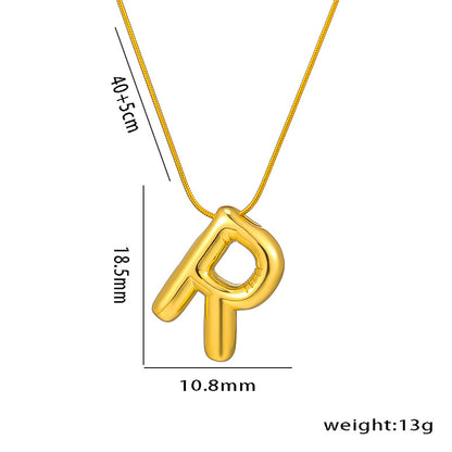 Titanium Steel Vintage Style Letter Plating Pendant Necklace