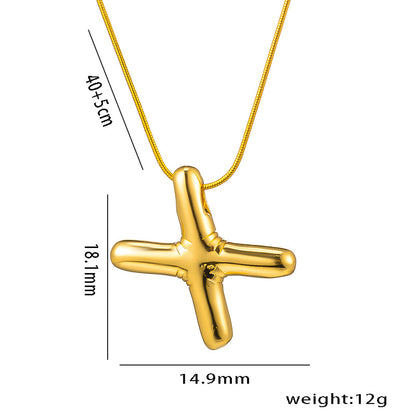 Titanium Steel Vintage Style Letter Plating Pendant Necklace