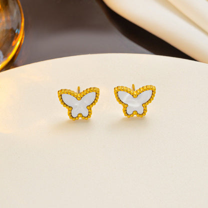 Titanium Steel Simple Style Butterfly Plating Earrings