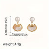 1 Pair Elegant Retro Clouds Mermaid Inlay Copper Freshwater Pearl Shell 18K Gold Plated Drop Earrings