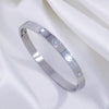 Stainless Steel Elegant Star Heart Shape Flower Plating Inlay Rhinestones Bangle