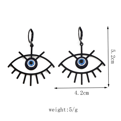 1 Pair Simple Style Devil's Eye Stoving Varnish Hollow Out Alloy Drop Earrings