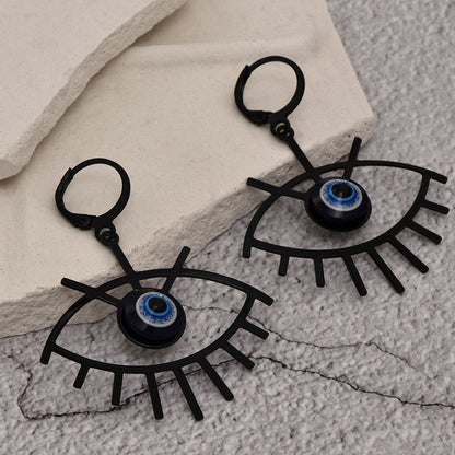 1 Pair Simple Style Devil's Eye Stoving Varnish Hollow Out Alloy Drop Earrings