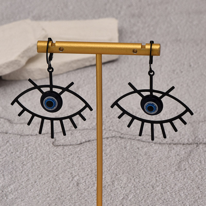 1 Pair Simple Style Devil's Eye Stoving Varnish Hollow Out Alloy Drop Earrings