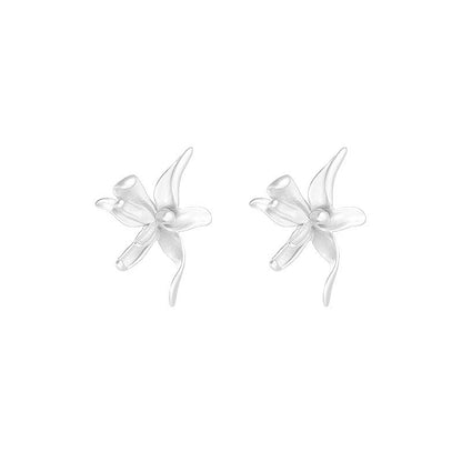 1 Pair Simple Style Flower Sterling Silver Gold Plated Silver Plated Ear Studs