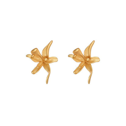 1 Pair Simple Style Flower Sterling Silver Gold Plated Silver Plated Ear Studs