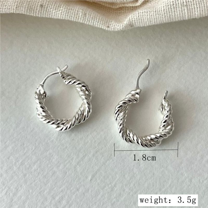 1 Pair Simple Style Solid Color Sterling Silver Gold Plated Silver Plated Hoop Earrings