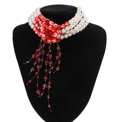 Elegant Glam Geometric Artificial Pearl Copper Beaded Women's Layered Necklaces