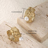 1 Pair Vintage Style Lady XUPING C Shape Inlay Stainless Steel Artificial Pearls 14K Gold Plated Ear Studs