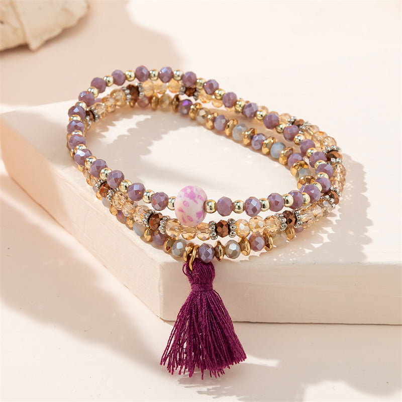 Casual Simple Style Geometric Artificial Crystal Beaded Women's Bracelets