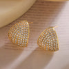 1 Pair Retro Simple Style Geometric Inlay Copper Zircon 18K Gold Plated Ear Studs