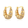 1 Pair Simple Style Geometric Inlay Copper Zircon 18K Gold Plated Hoop Earrings