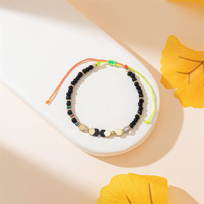 Vacation Simple Style Hexagon Fish Tail Artificial Crystal Beaded Women's Bracelets