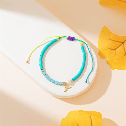 Vacation Simple Style Hexagon Fish Tail Artificial Crystal Beaded Women's Bracelets