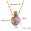 IG Style Simple Style British Style Perfume Bottle Stainless Steel Natural Stone 14K Gold Plated Pendant Necklace In Bulk