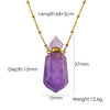 IG Style Simple Style British Style Perfume Bottle Stainless Steel Natural Stone 14K Gold Plated Pendant Necklace In Bulk