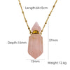 IG Style Simple Style British Style Perfume Bottle Stainless Steel Natural Stone 14K Gold Plated Pendant Necklace In Bulk