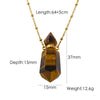 IG Style Simple Style British Style Perfume Bottle Stainless Steel Natural Stone 14K Gold Plated Pendant Necklace In Bulk