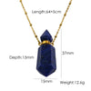 IG Style Simple Style British Style Perfume Bottle Stainless Steel Natural Stone 14K Gold Plated Pendant Necklace In Bulk