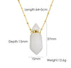 IG Style Simple Style British Style Perfume Bottle Stainless Steel Natural Stone 14K Gold Plated Pendant Necklace In Bulk