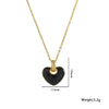 Stainless Steel 18K Gold Plated Simple Style Heart Shape Inlay Zircon Pendant Necklace