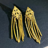 1 Pair Elegant Retro Geometric Tassel Copper Gold Plated Drop Earrings