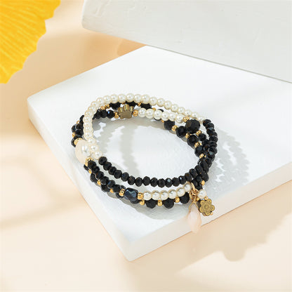 Casual Simple Style Round Artificial Crystal Beaded Women's Bracelets