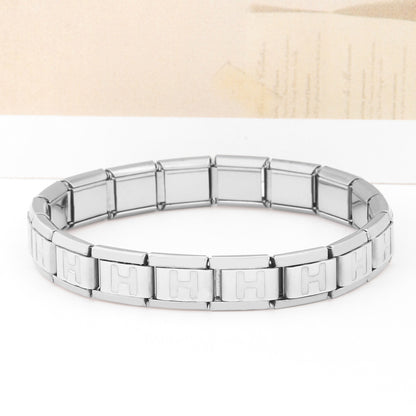 Stainless Steel IG Style Letter Polishing Bracelets