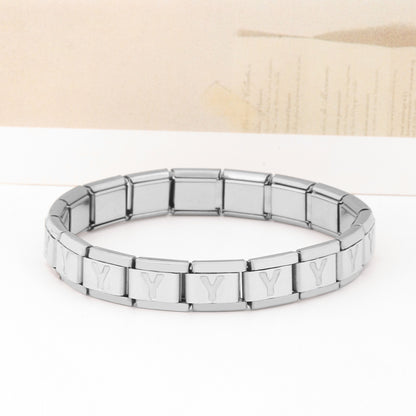 Stainless Steel IG Style Letter Polishing Bracelets