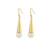 1 Pair Elegant Cute Luxurious Round Inlay Stainless Steel Titanium Steel Artificial Pearls 18K Gold Plated Drop Earrings