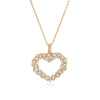 Copper 18K Gold Plated Elegant Heart Shape Inlay Zircon Pendant Necklace