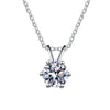 Sterling Silver Elegant Simple Style Geometric GRA Moissanite Zircon Pendant Necklace