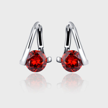 1 Pair Simple Style Geometric Inlay Sterling Silver Zircon Earrings