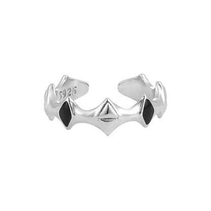 Sterling Silver Simple Style Geometric Plating Open Rings