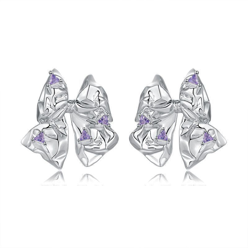 1 Pair IG Style Elegant Butterfly Copper Zircon Ear Studs