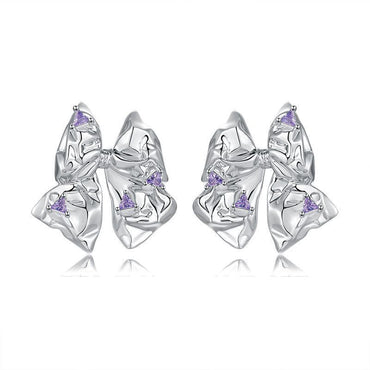 1 Pair IG Style Elegant Butterfly Copper Zircon Ear Studs