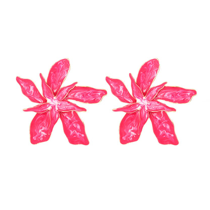 1 Pair Casual Flower Enamel Zinc Alloy Ear Studs