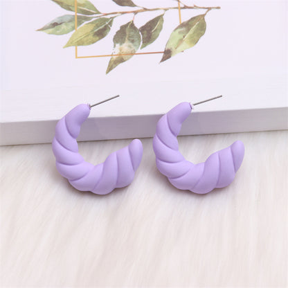 1 Pair Simple Style C Shape Spray Paint Arylic Ear Studs