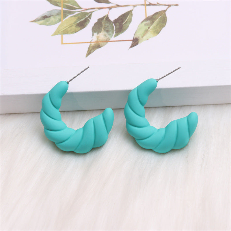 1 Pair Simple Style C Shape Spray Paint Arylic Ear Studs