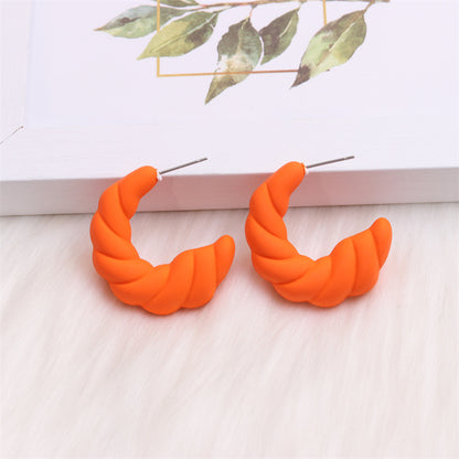 1 Pair Simple Style C Shape Spray Paint Arylic Ear Studs