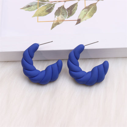 1 Pair Simple Style C Shape Spray Paint Arylic Ear Studs