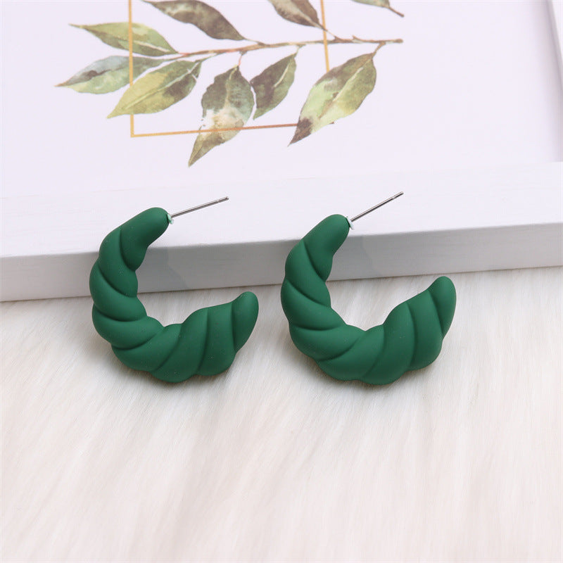 1 Pair Simple Style C Shape Spray Paint Arylic Ear Studs