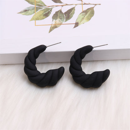 1 Pair Simple Style C Shape Spray Paint Arylic Ear Studs