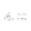 Wholesale Elegant Simple Style Butterfly Copper Plating Inlay Artificial Pearls Rhinestones Open Rings