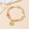 IG Style Leaf Artificial Crystal Alloy Beaded Plating Women's Bracelets