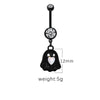 1 Piece Belly Rings Casual Hip-Hop Moon Heart Shape Stainless Steel Arylic Alloy Plating Acrylic Glass White Gold Plated Silver Plated Belly Ring